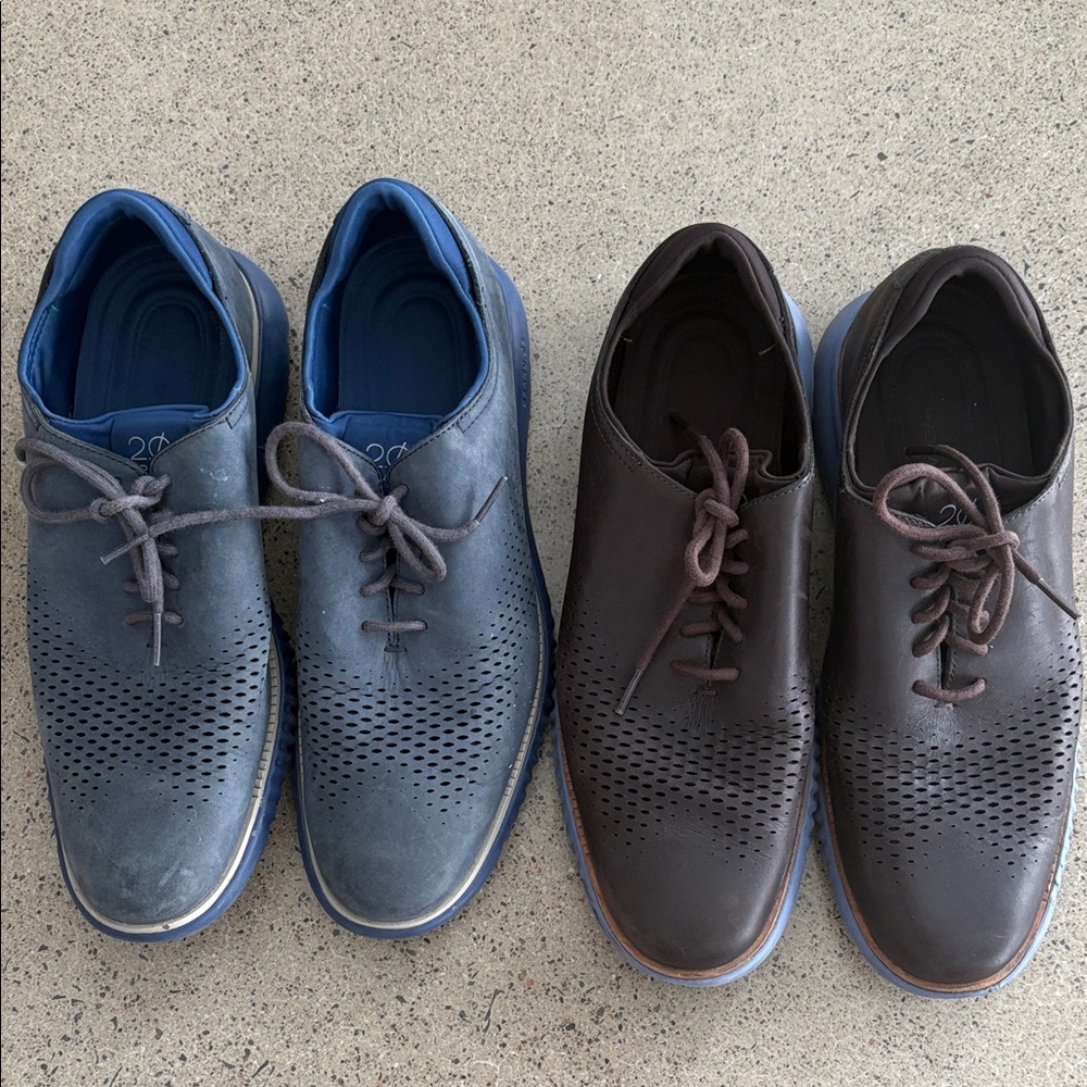 2 pairs Men's Cole Haan casual Leather Shoes - Blue and Brown